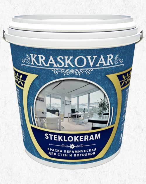 Краска антивандальная керамическая Kraskovar Steklokeram для стен и потолков